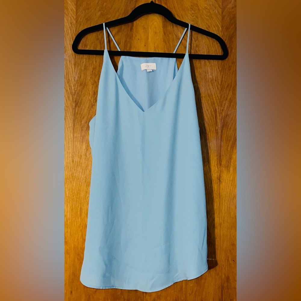 LOFT Blue Sleeveless Tank Top